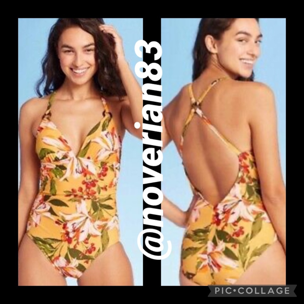 Tortoise Ring High Coverage One pc Swimsuit Floral